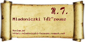 Mladoniczki Tézeusz névjegykártya